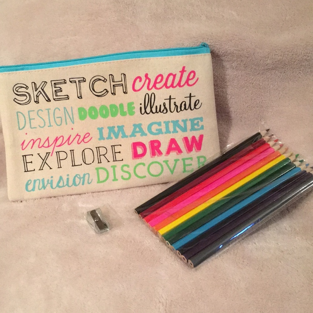 Create Inspire canvas Art Bag & art supply set NWT